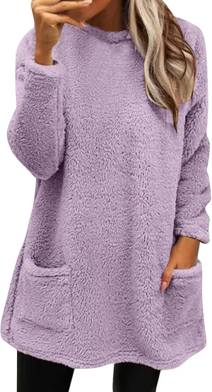 Women's Winter Coats Plus Size Sweaters Cute Clothes with Pockets Warm Sweater Tops Fall Trench Coat for Women 2024