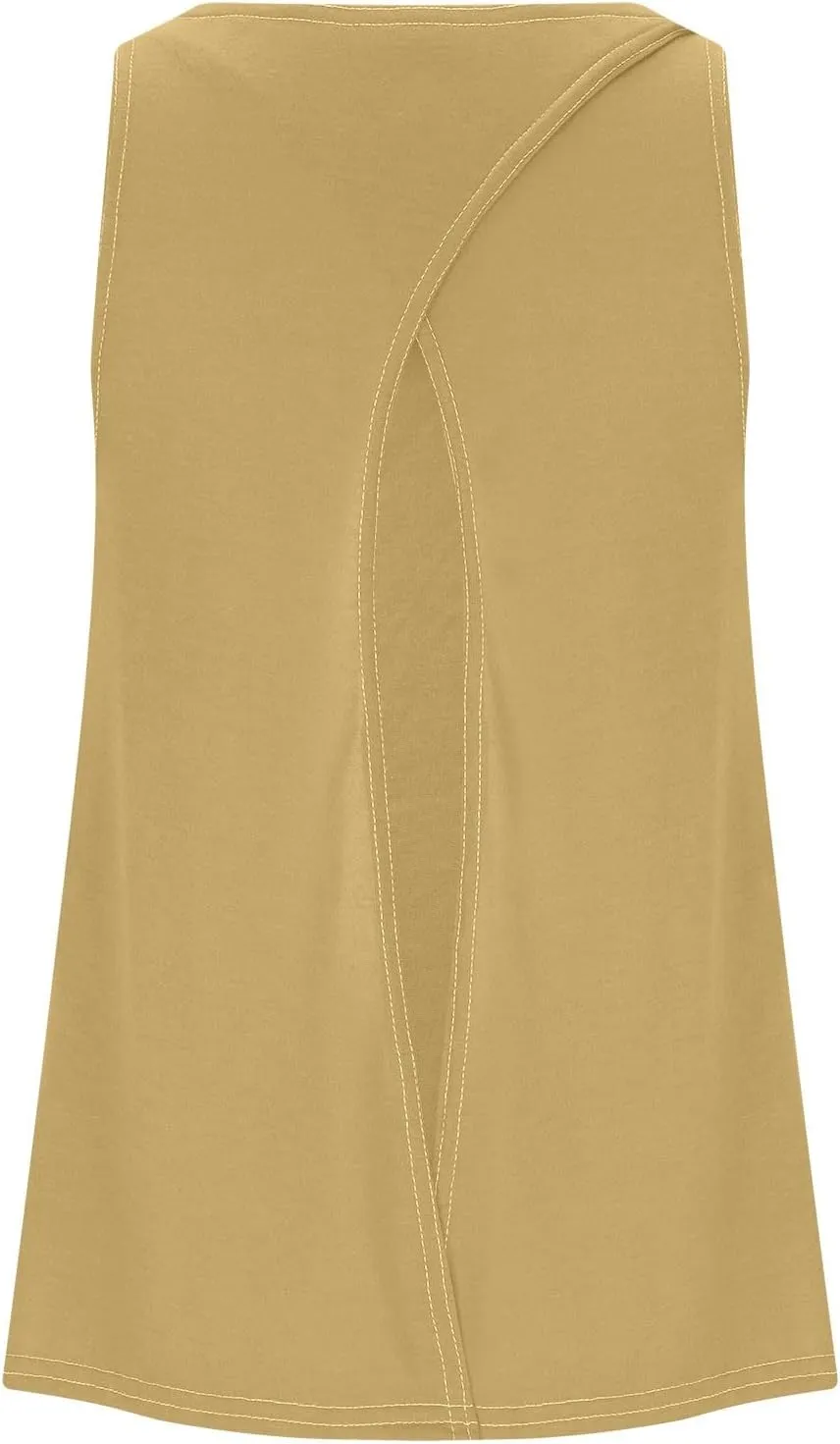 Women's Workout Tank Tops Casual Sleeveless Round Neck Loose Tee Shirt Solid Color Flowy Hem Summer Going Out Vest