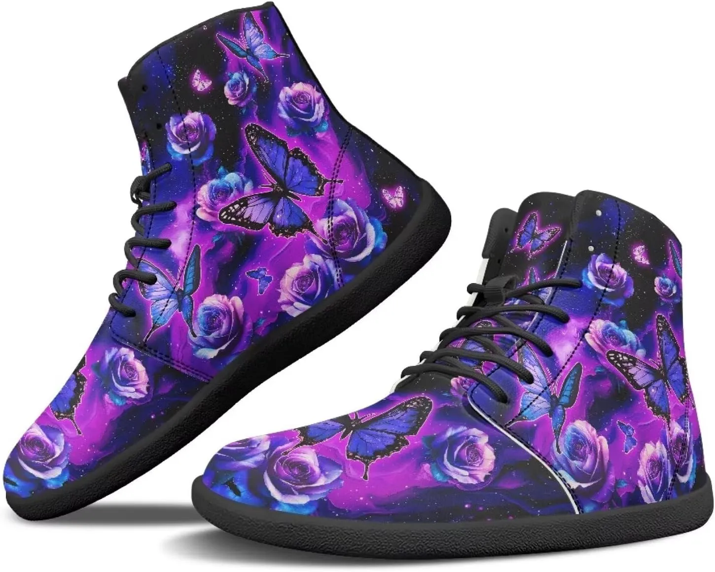 Womens Zero Drop Barefoot Sneakers Wide Toe Box Fashion Comfort Hiking Training Workout Sneakers High Top Athletic Running Beginners Shoes US 6-11.5
