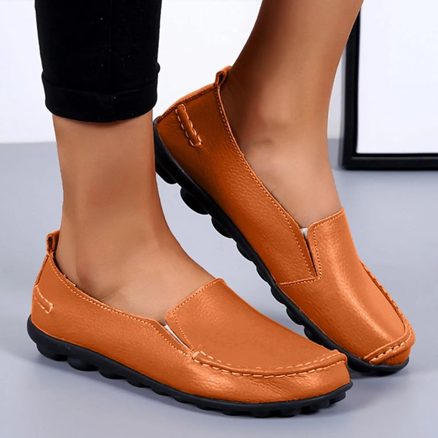 Work Flats for Women Office Wide Loafers Comfortable Casual Shoes Orthopedic Dress Shoes Ladies Walking Sneakers