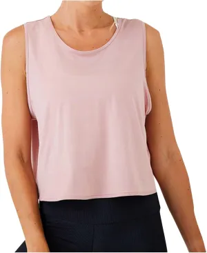 Workout Crop Tops for Women Open Back Athletic Gym Yoga Tank Top Loose Fit Casual Cropped T-Shirts Sports Coverups