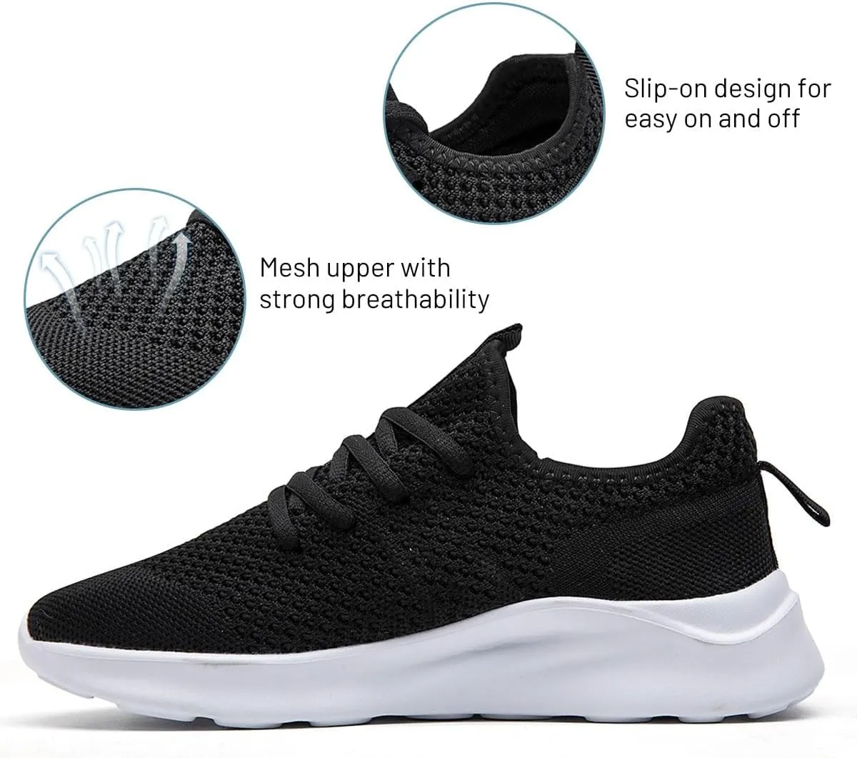WYGRQBN Mens Walking Shoes Lightweight Breathable Slip On Running Shoes Gym Workout Tennis Fashion Sneakers