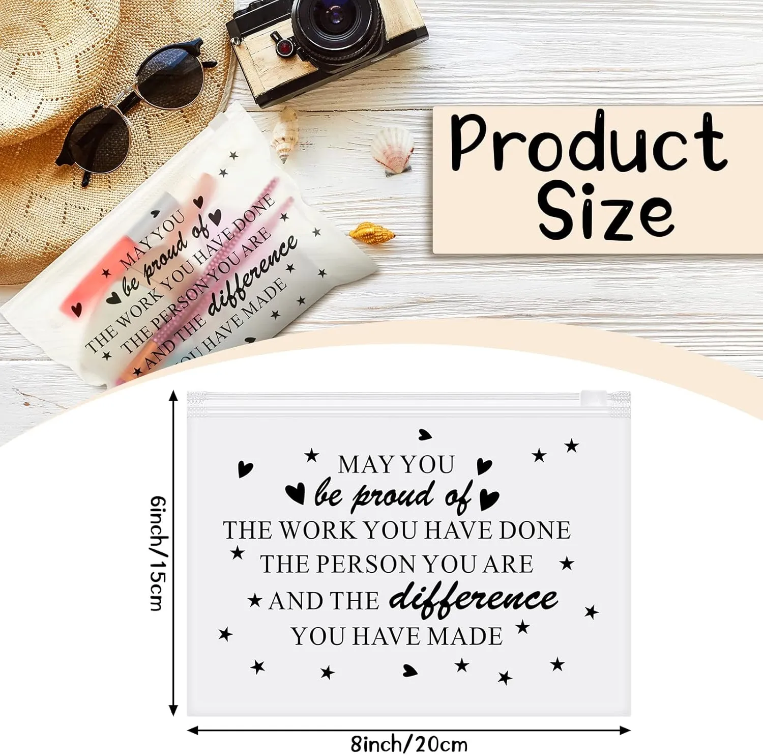 Yaomiao 150 Pcs Inspirational Gifts for Women, Mother's Day Swag Bags Items, Bulk EVA Cosmetic Makeup Bag Employee Appreciation Gifts for Her Nurse Coworkers(Proud)