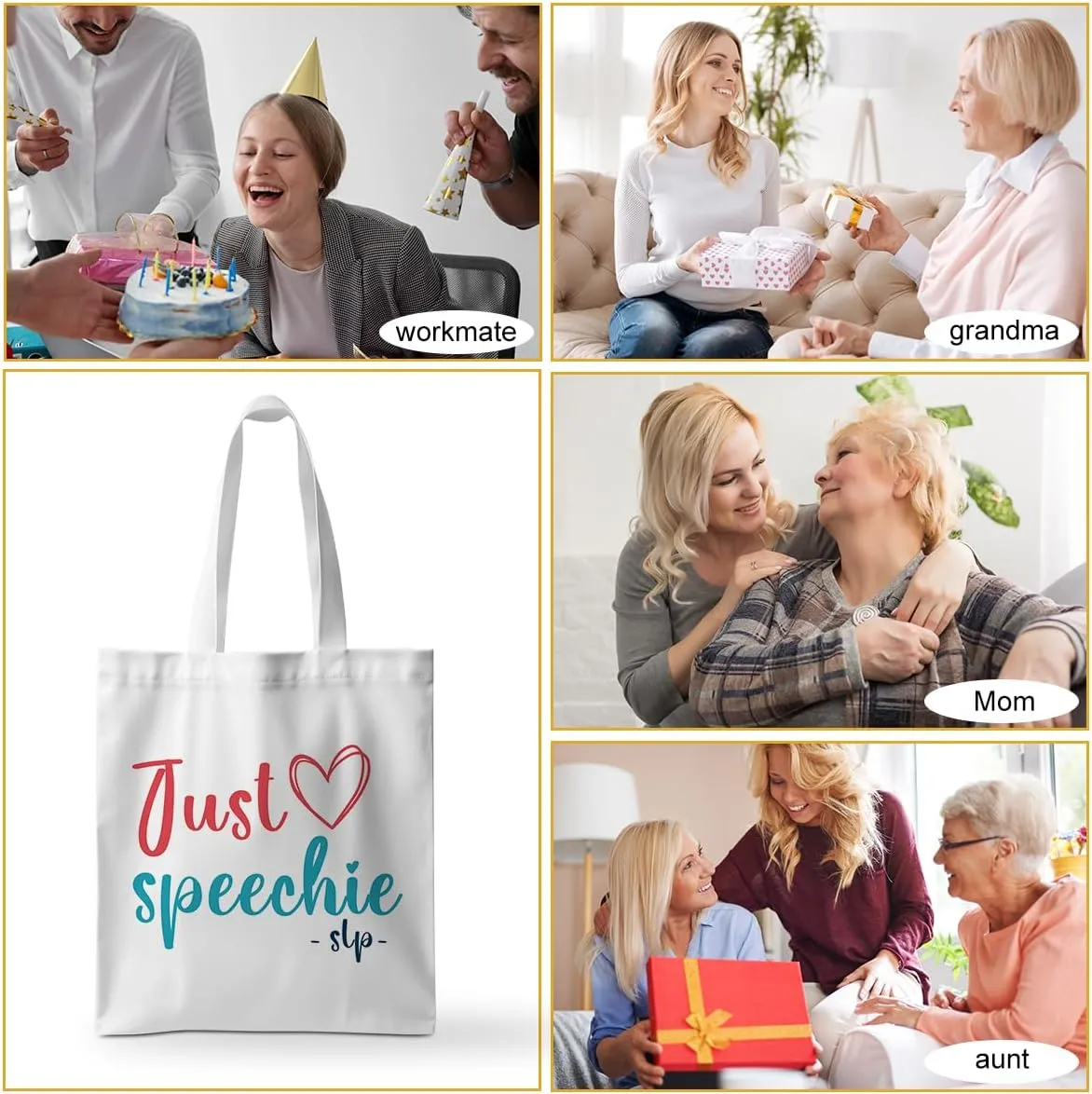 ZHAMEN Speech Therapy Tote Bag - SLP Gifts for Pathologist, Women, Teacher, Speech Therapist