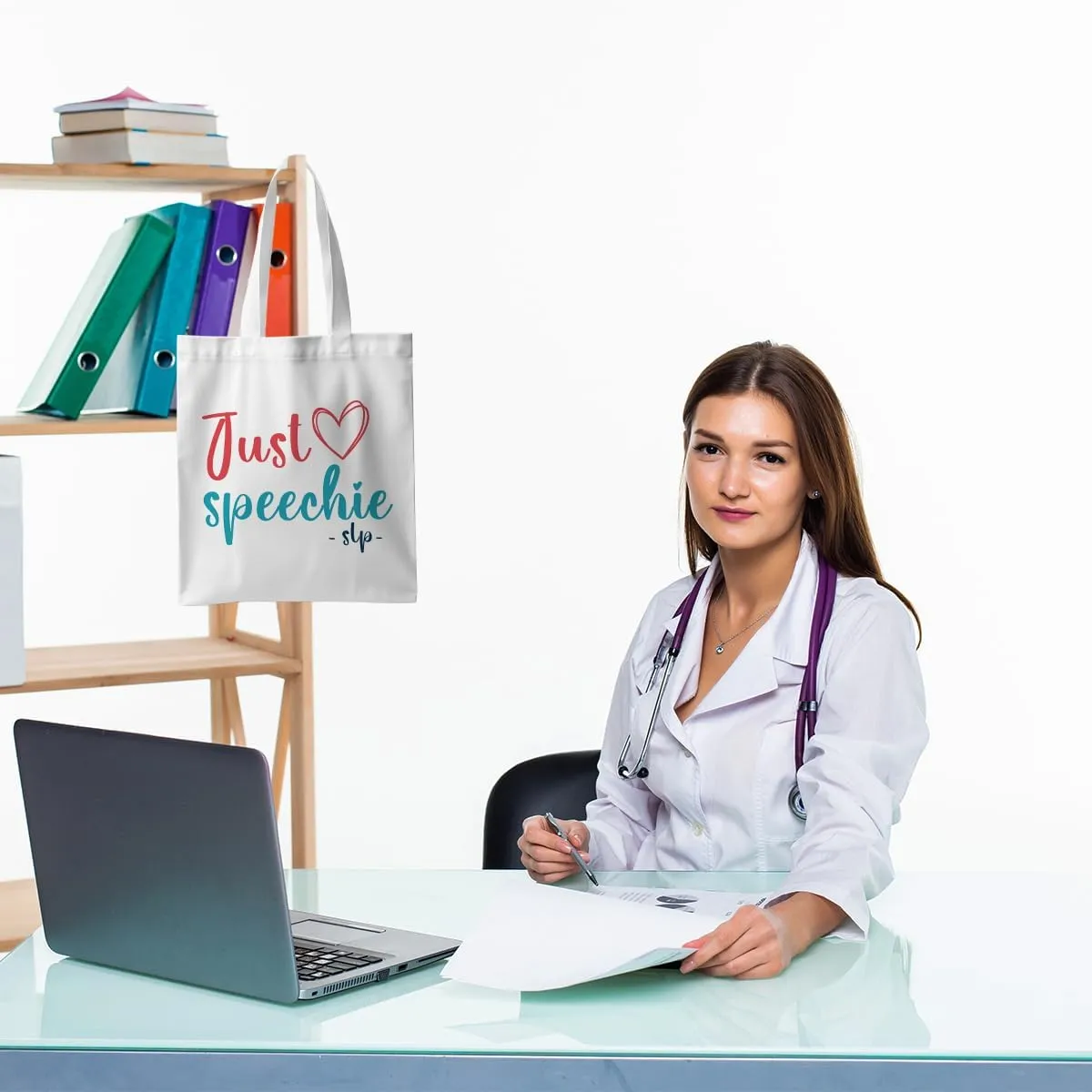 ZHAMEN Speech Therapy Tote Bag - SLP Gifts for Pathologist, Women, Teacher, Speech Therapist
